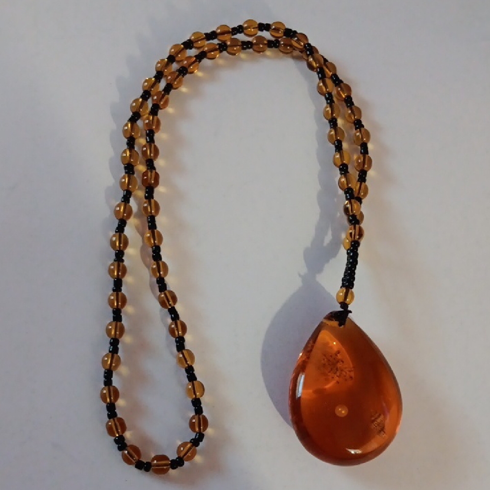 Amber Beaded Necklace New!